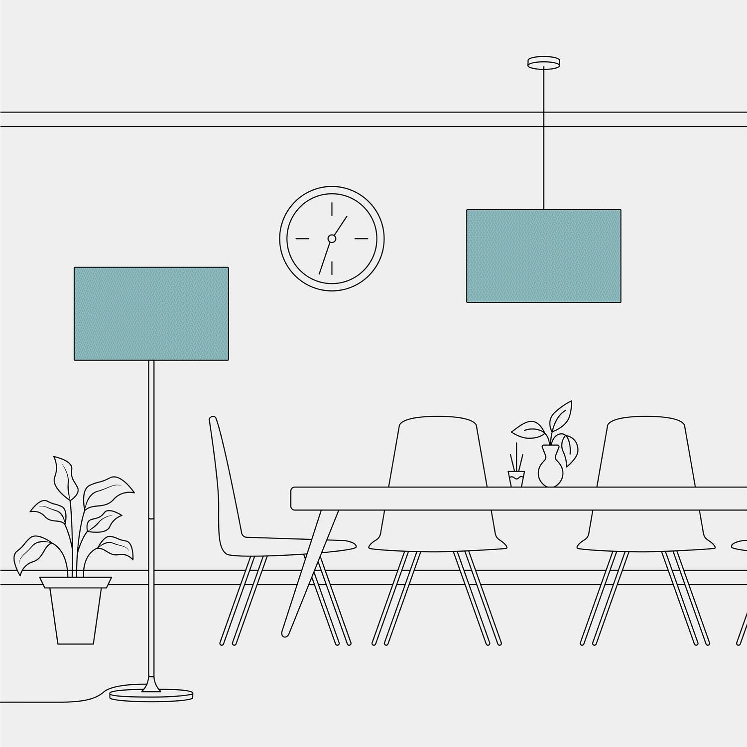 Paralume Cilindro XXL in tessuto con attacco E27 - Made in Italy - Teletta Verde Dubbio