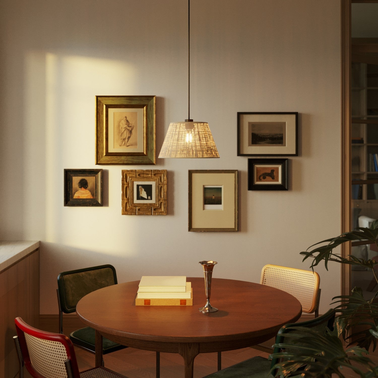 Paralume Impero M per sospensione con attacco E27 - Made in Italy - Raphia