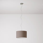 Lampada a sospensione con paralume in tessuto Cilindro Small - Made in Italy - Arenal Cenere No