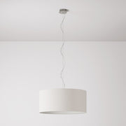 Lampada a sospensione con paralume in tessuto Cilindro Large - Made in Italy - Arenal Sabbia No