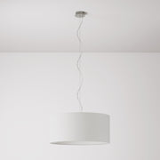 Lampada a sospensione con paralume in tessuto Cilindro Large - Made in Italy - Lino Crudo No