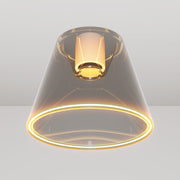 Plafoniera design con lampadina Ghost a cono smoky - Bianco