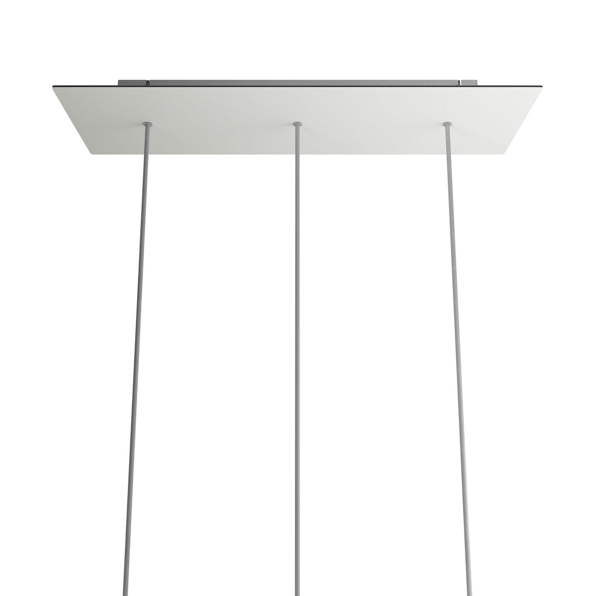 Rosone XXL Rose-One rettangolare a 3 fori in linea e 6 fori laterali, dimensioni 675 x 225 mm - Dibond Bianco opaco Bianco