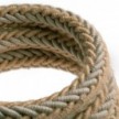 2XL jute and natural grey linen twisted rope cable, 2x0.75 electric cable 10 cm