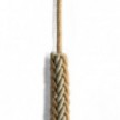 2XL jute and natural grey linen twisted rope cable, 2x0.75 electric cable 10 cm