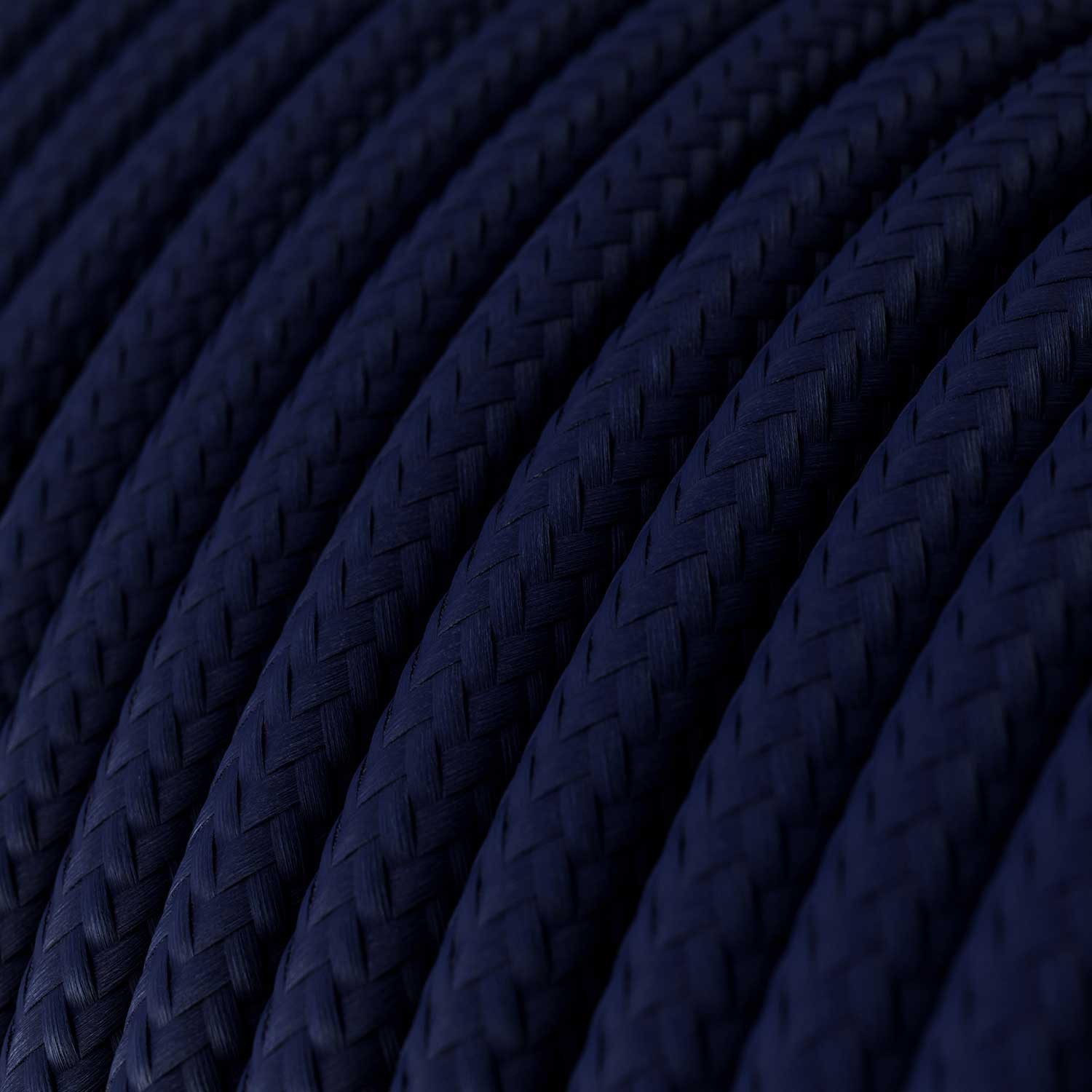Rund tekstilledning i viskose - RM20 Mørkeblå