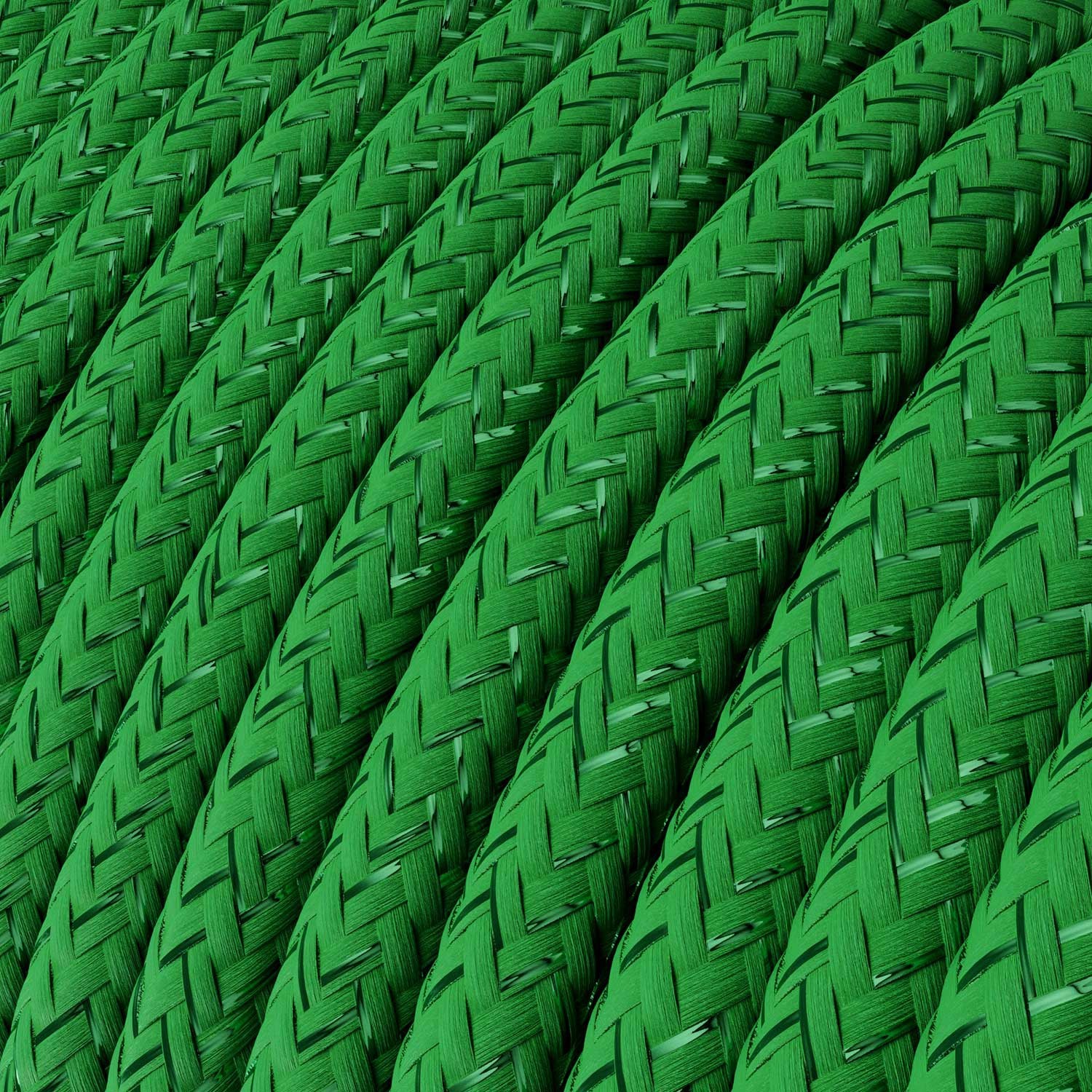 Rund glinsende tekstilledning i viskose - RL06 Grøn