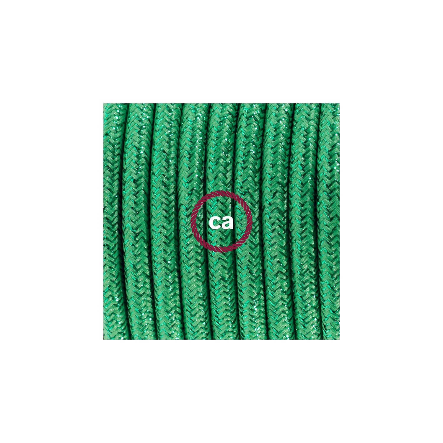 Ledningssæt med fodkontakt, RL06 Glinsende Grøn viskose 3 m. Vælg farve på kontakt og stik.