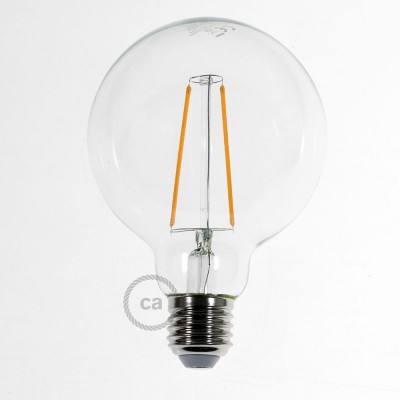 LED Transparent Pære - Globe G95 Langt Filament 4W dekorativ Vintage 2200K