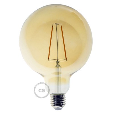LED Gylden Pære - Globe G125 Langt Filament - 4W E27 dekorativ Vintage 2000K