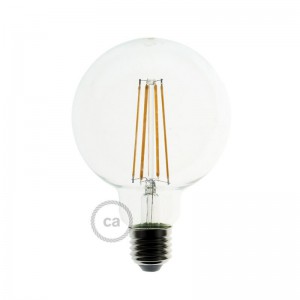 LED Transparent Pære - Globe G95 Langt Filament - 7.5W E27 dekorativ Vintage Dæmpbar 2200K