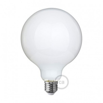LED Mælkehvid Pære - Globe G125 - 7W E27 Dæmpbar 2700K
