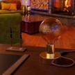 LED Gylden Pære til oprejst lampe - Globe G125 Enkel Filament “Love” - 5W E27 Dekorativ Vintage 2000K