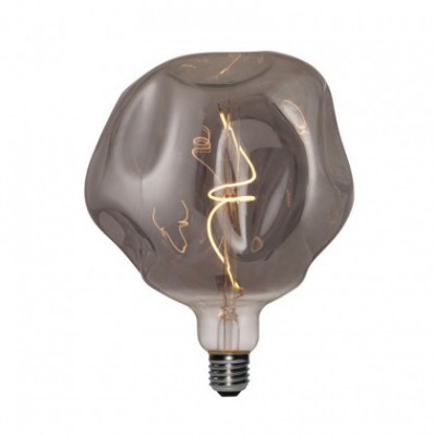 LED Lyskilde Smoky Bumped Light Bulb Globe G180 Spiralfilament 5W E27 Dæmpbar 1800K