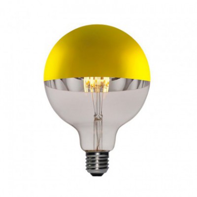 Gold half sphere Globe G125 LED light bulb 7W E27 2700K Dimmable
