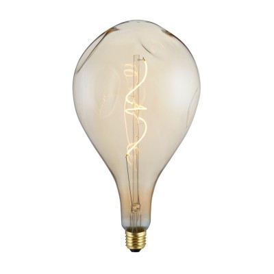 XXL LED Bulb Pear A165 Bumped Golden double spiral filament 5W E27 Dimmerable 1800K