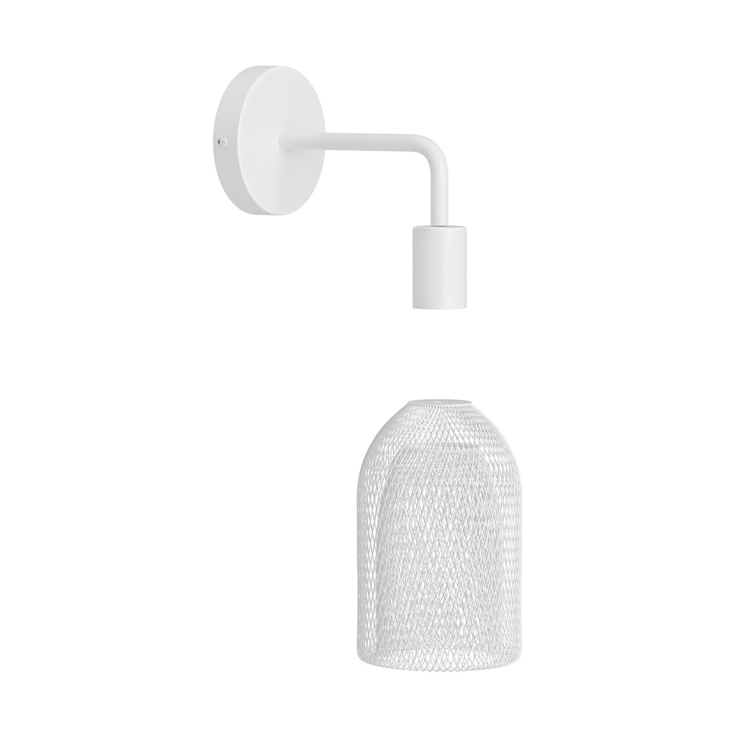 Fermaluce Metal væglampe med Ghostbell lampeskærm og bøjet forlængelse