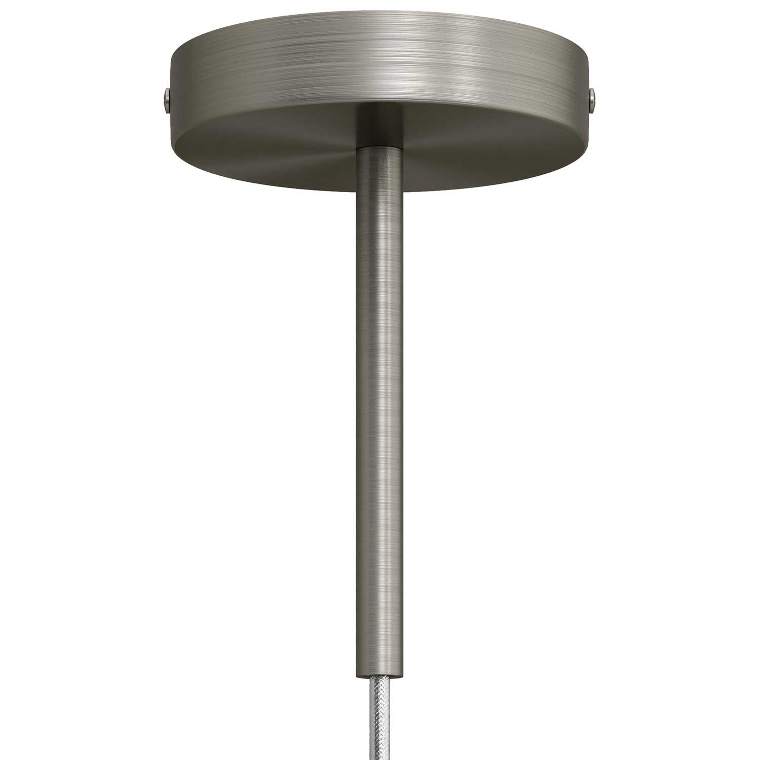 Cylindrisk metalsæt til loftsrosetter med 15 cm kabelklemme