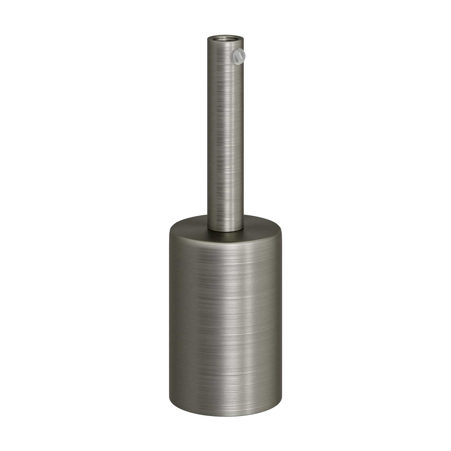 Cylindrisk metal E27 lampeholdersæt med 7 cm kabelklemme
