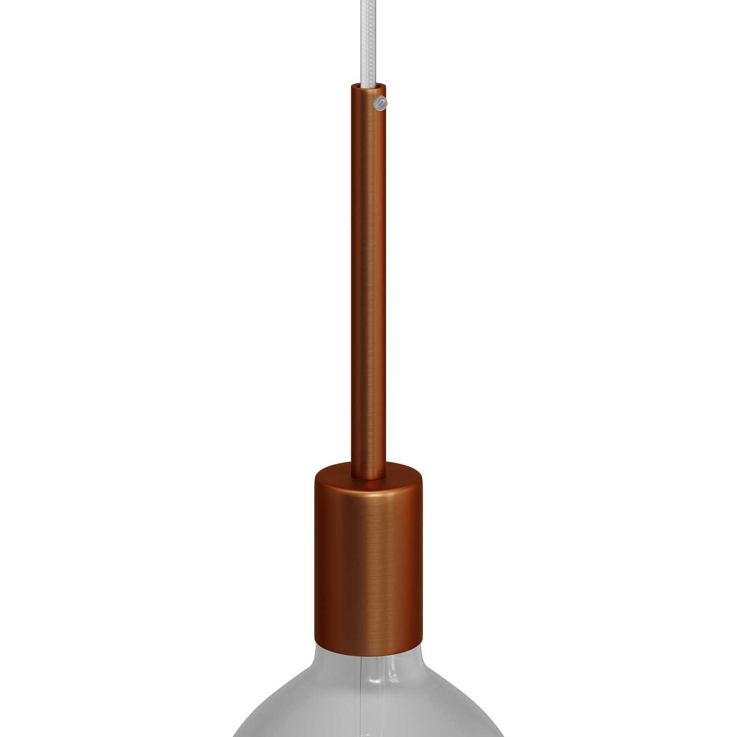 Cylindrisk metal E27 lampeholdersæt med 15 cm kabelklemme