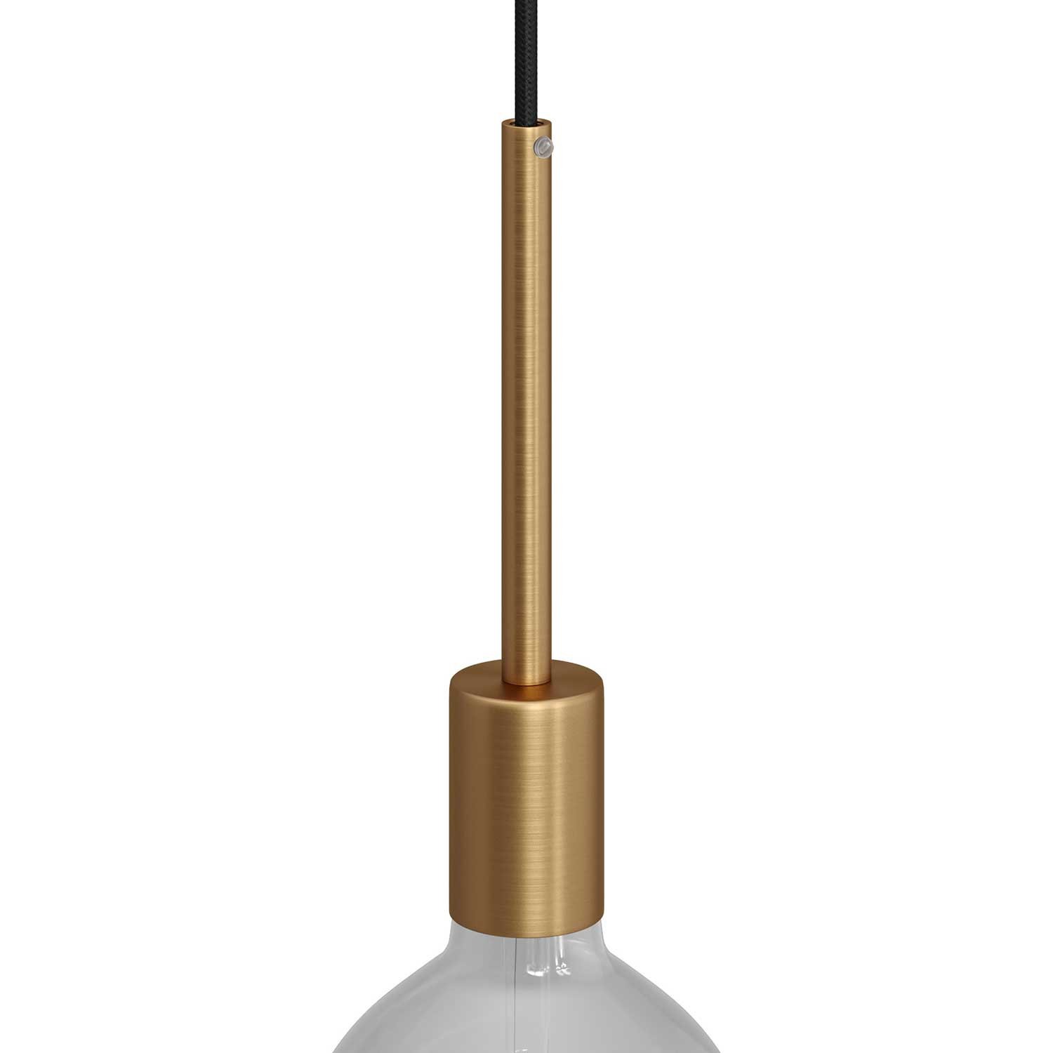 Cylindrisk metal E27 lampeholdersæt med 15 cm kabelklemme