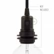 Termoplastisk E27 lampeholdersæt med dobbelt hylster til lampeskærm med afbryder