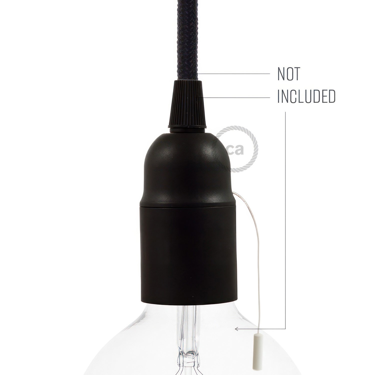 Termoplastisk E27-lampeholder-sæt med afbryder