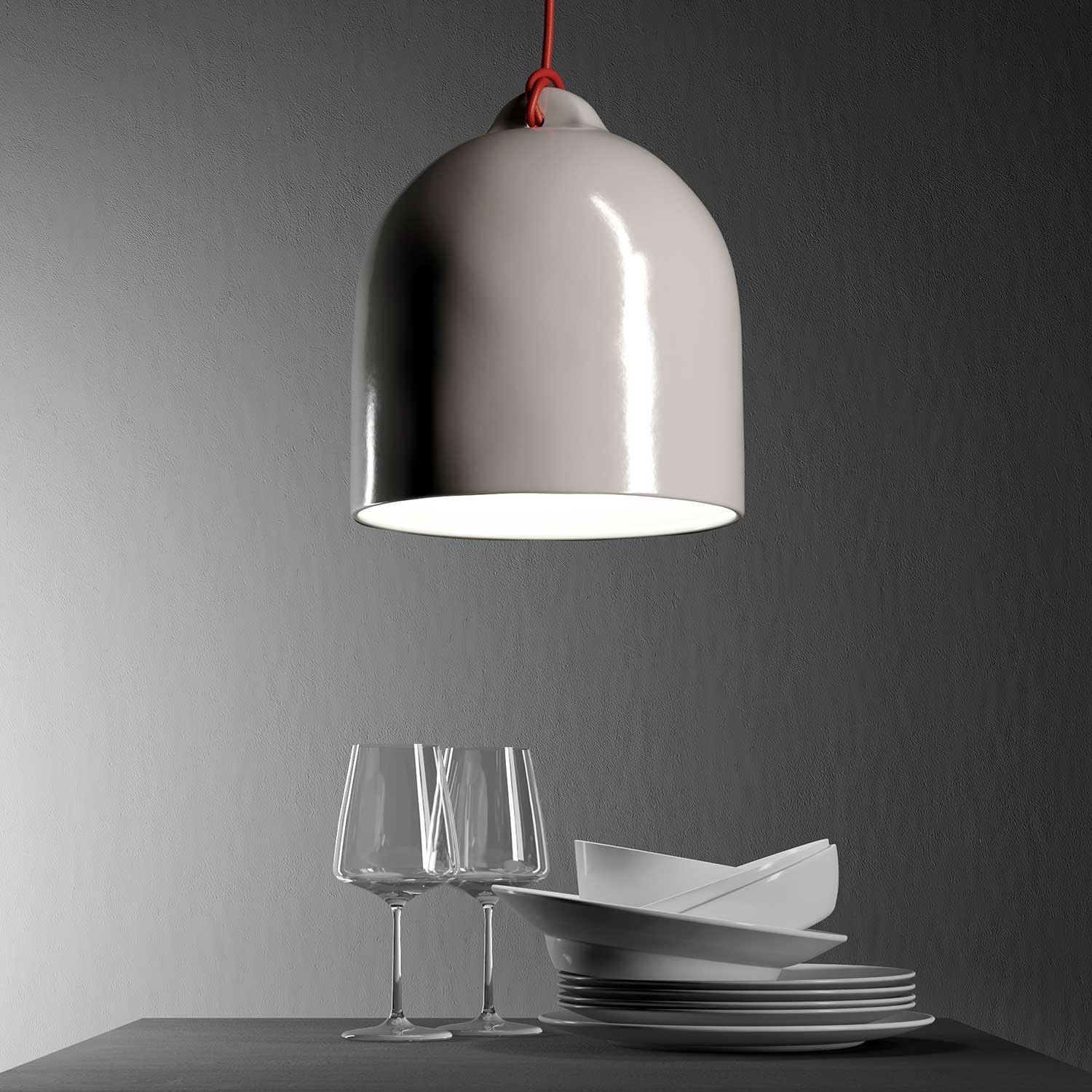 Bell M keramisk lampeskærm til ophæng - Fremstillet i Italien