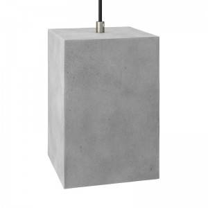 Cube cement lampeskærm til ophæng, med kabelklemme og E27 lampeholder