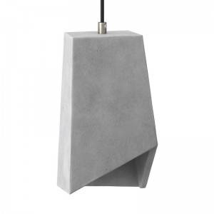 Prisma cement lampeskærm til ophæng, med kabelklemme og E27 lampeholder