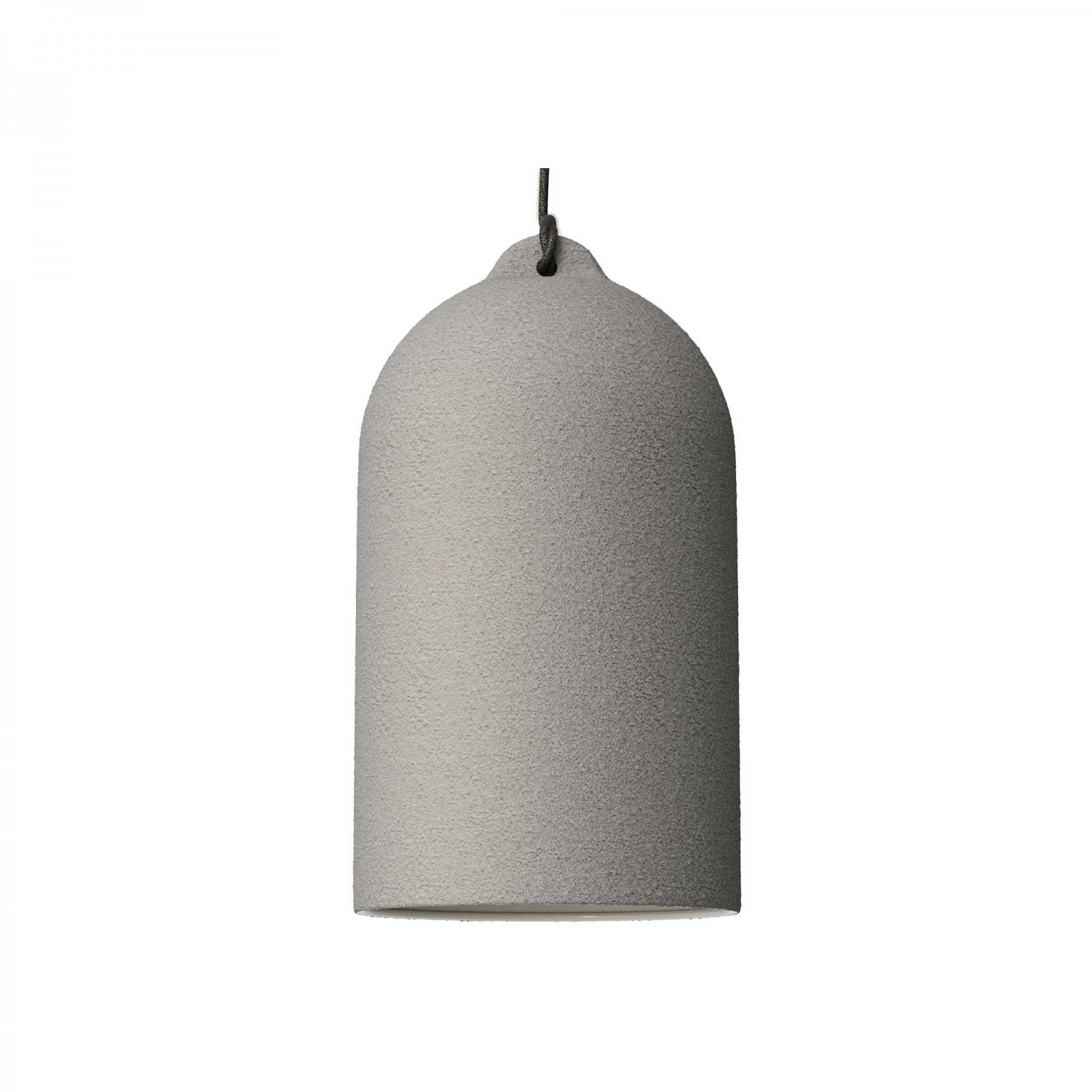 Pendellampe med tekstilkabel og Bell XL keramisk lampeskærm - Fremstillet i Italien