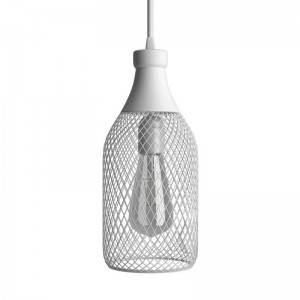 Pendellampe med tekstilkabel, Jéroboam flaske lampeskærm og metaldetaljer - Fremstillet i Italien