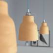 Pendellampe med tekstilkabel, Vase keramisk lampeskærm og metaldetaljer - Fremstillet i Italien