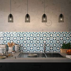 Pendellampe med tekstilkabel, Ghostbell lampeskærm og metaldetaljer - Fremstillet i Italien