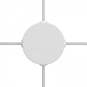 Mini cylinderformet metal loftsrosesæt med 4 sidehuller i metal med 4 sidehuller (samledåse)