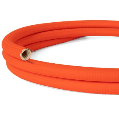 Creative-Tube fleksibelt rør, Solid Color Fluo Orange RF15 stofbeklædning, diameter 20 mm
