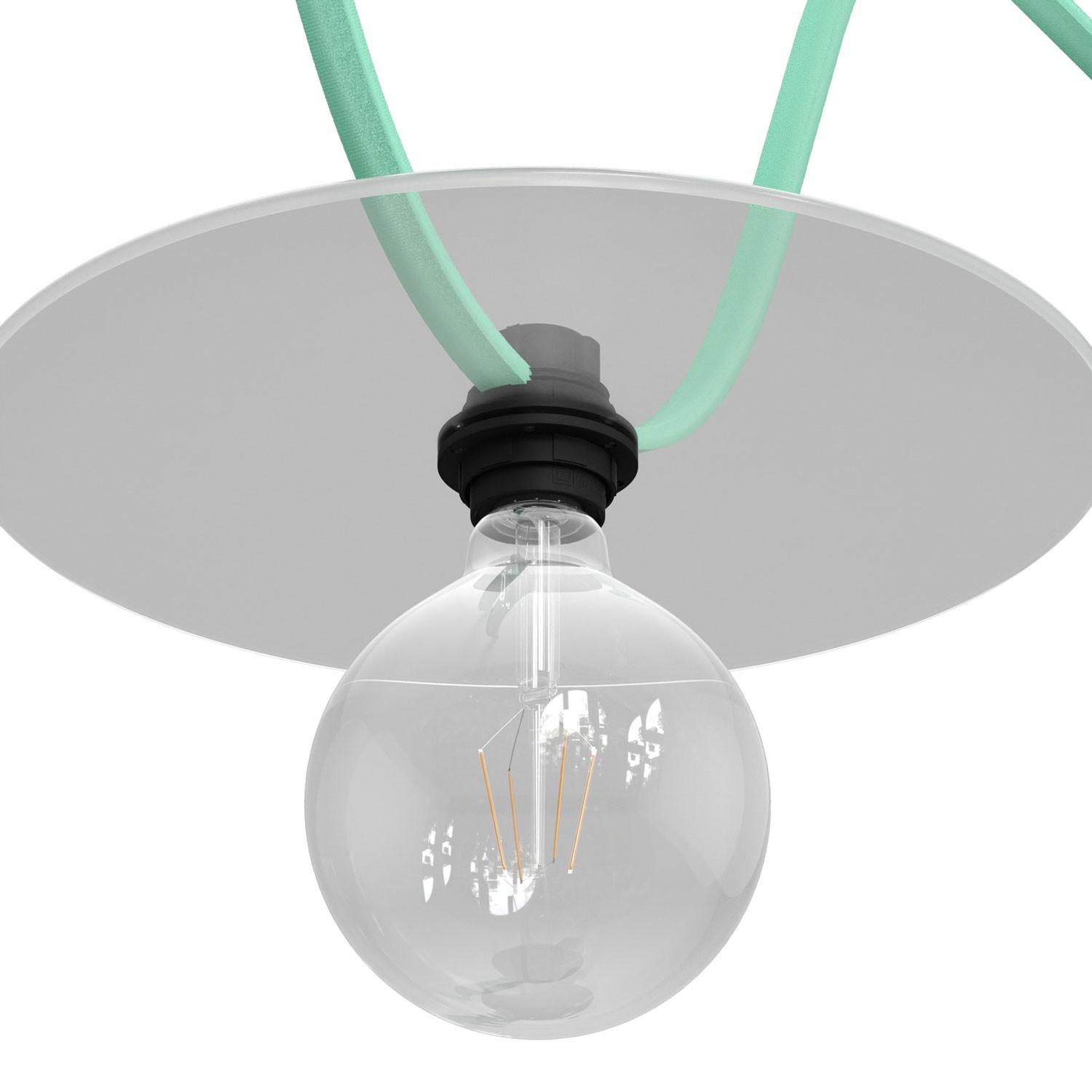 Dobbelt ferrule sort termoplastisk E27 lampeholdersæt til lampeskærm og Lumet String Lights
