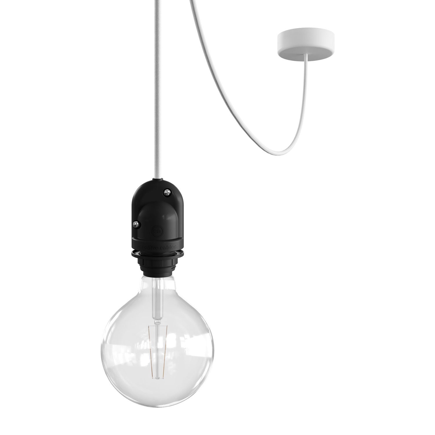 EIVA Udendørs pendel lampe til lampeshaed med 5 mt tekstilkabel, decentralisator, silikone loft rose og lampeholder IP65