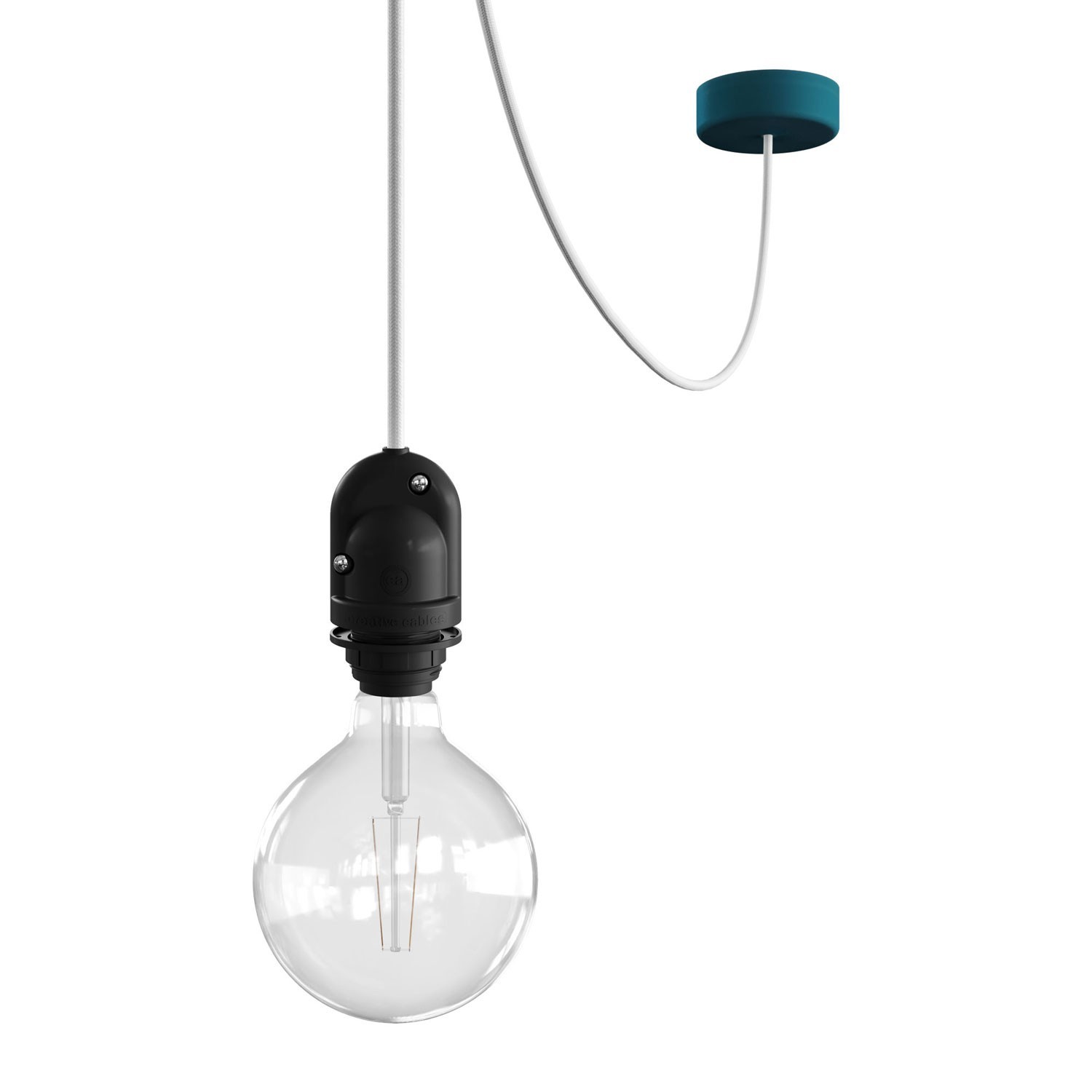 EIVA Udendørs pendel lampe til lampeshaed med 5 mt tekstilkabel, decentralisator, silikone loft rose og lampeholder IP65