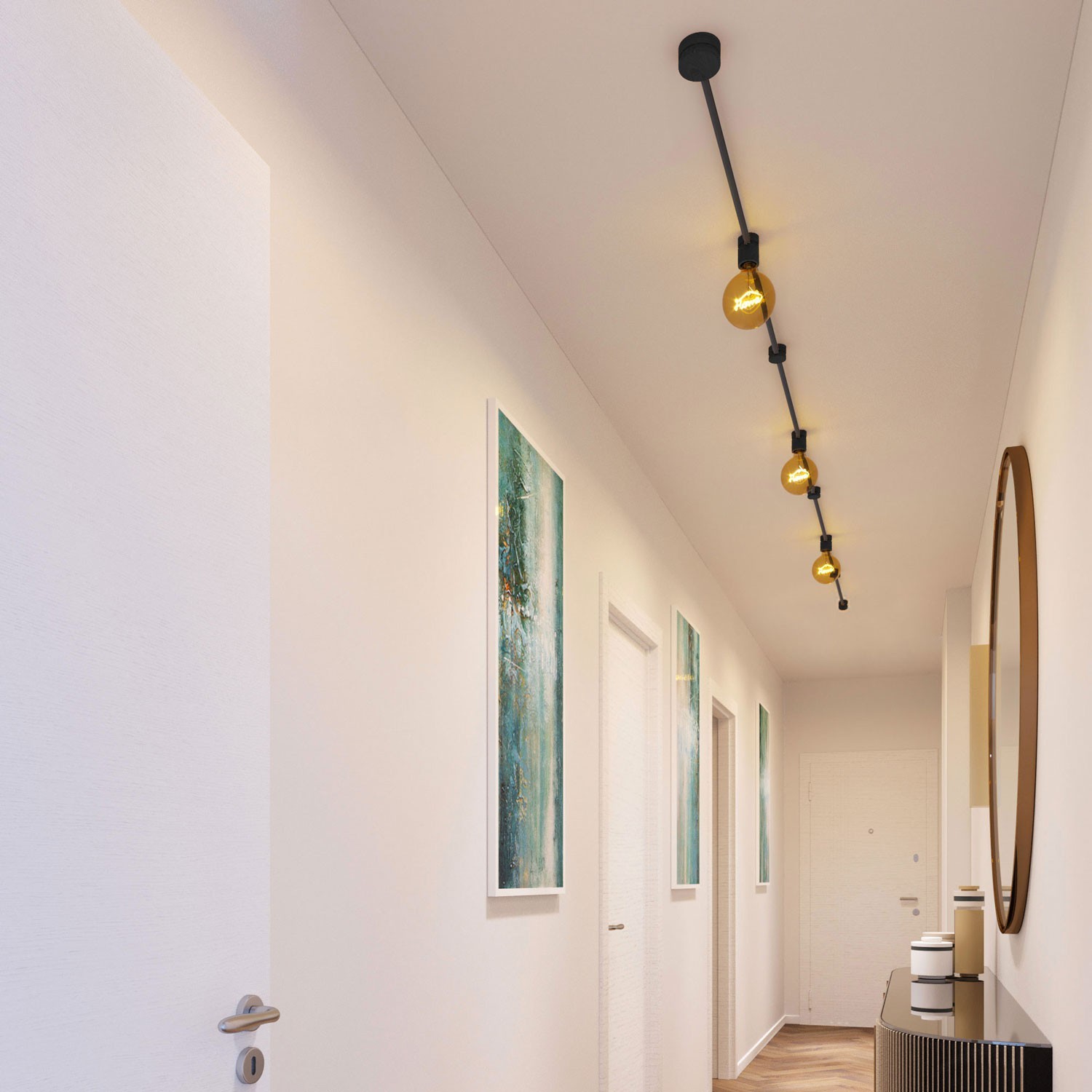 Filé System Linear Kit - med 5 m lyskabel og 7 indendørs sortlakerede træelementer