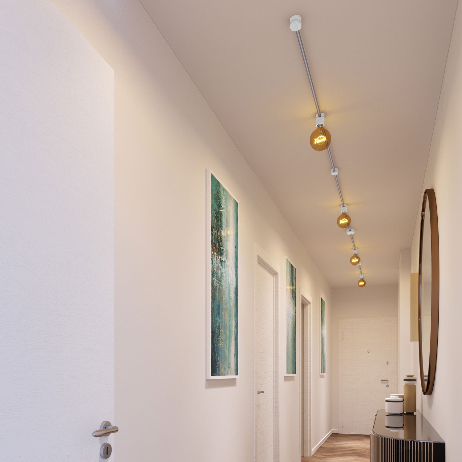 Filé System Symmetric Kit - med 5 m lyslederkabel og 9 indendørs hvidlakerede træelementer