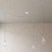 Spider - 3-light multi-pendel lampe Made in Italy med stofkabel og Drop lampeskærm