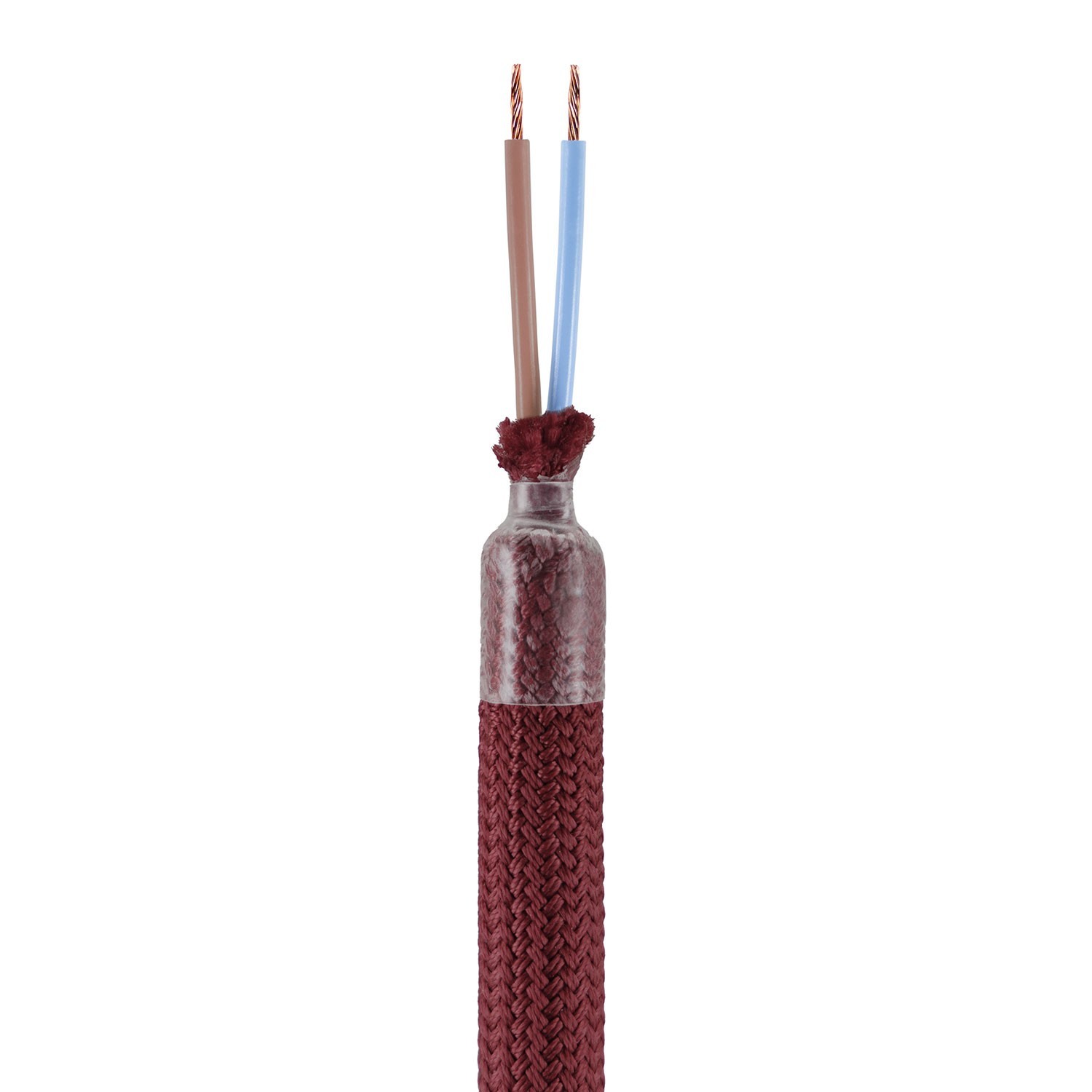Kit Creative Flex fleksibelt rør beklædt med bordeauxrødt RM19-stof med metalterminaler