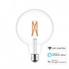 LED SMART WI-FI Light Bulb Globe G95 Transparent with Filament 6.5W E27 Dimmable
