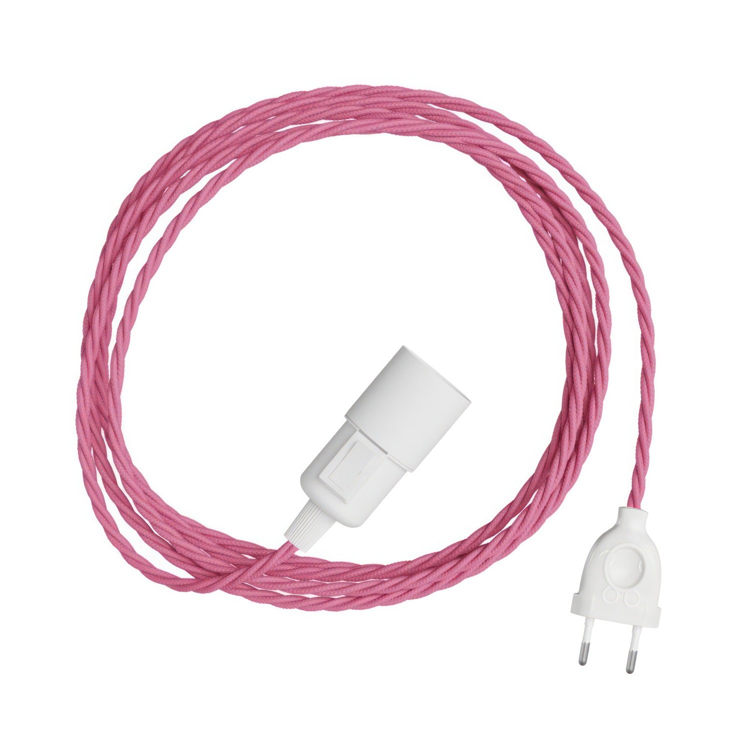 Snake Twisted - Plug-in lampe med farvet snoet tekstilkabel