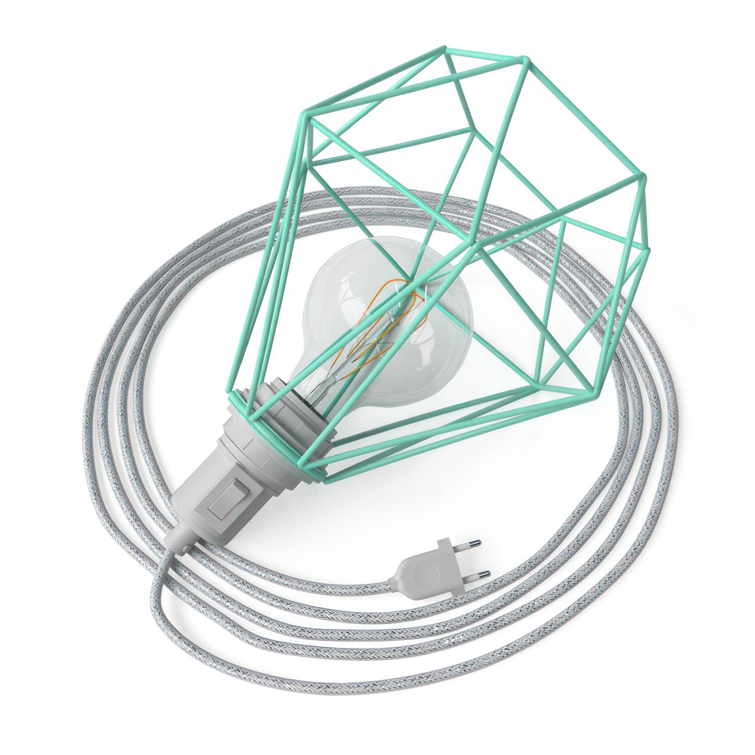 Table Snake - Plug-in lampe med bur Diamond lampeskærm og 2-polet stik