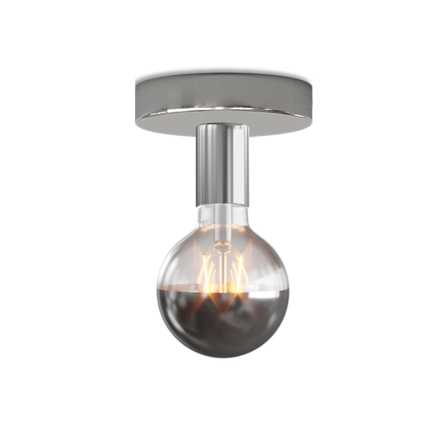 Metal lampe med Globe pære