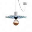 Mini Ellepì 'Maioliche' flad lampeskærm ideel til ophæng og væglamper eller til snorelys, 24 cm i diameter - Fremstillet i