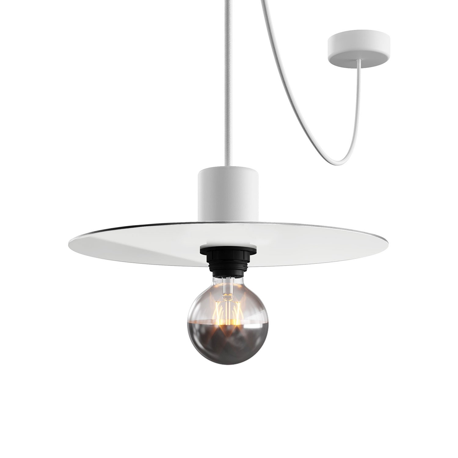Mini Ellepì 'Solid Color' flad lampeskærm ideel til ophæng, væglamper eller til snorelys, 24 cm i diameter - Fremstillet i