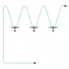 Maioliche' String Light Lumet System fra 10 m med stofkabel, 3 lampeholdere og lampeskærme, krog og sort stik